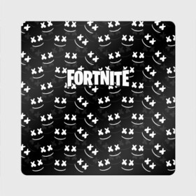 Магнит виниловый Квадрат с принтом FORTNITE x MARSHMELLO в Новосибирске, полимерный материал с магнитным слоем | размер 9*9 см, закругленные углы | 2019 | armor | armour | cybersport | esport | fortnite | game | llama | logo | броня | игра | киберспорт | лама | фиолетовый | фирменные цвета | фортнайт