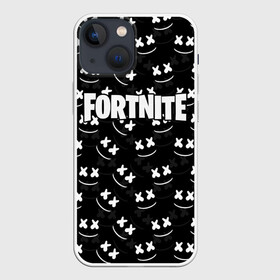 Чехол для iPhone 13 mini с принтом FORTNITE x MARSHMELLO в Новосибирске,  |  | 2019 | armor | armour | cybersport | esport | fortnite | game | llama | logo | броня | игра | киберспорт | лама | фиолетовый | фирменные цвета | фортнайт