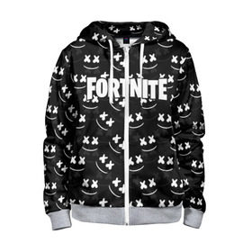 Детская толстовка 3D на молнии с принтом FORTNITE x MARSHMELLO в Новосибирске, 100% полиэстер |  манжеты и пояс оформлены широкой мягкой резинкой, двухслойный капюшон со шнурком для регулировки, спереди карманы и застежка-молния
 | 2019 | armor | armour | cybersport | esport | fortnite | game | llama | logo | броня | игра | киберспорт | лама | фиолетовый | фирменные цвета | фортнайт