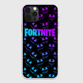 Чехол для iPhone 12 Pro с принтом FORTNITE MARSHMELLO NEON в Новосибирске, силикон | область печати: задняя сторона чехла, без боковых панелей | Тематика изображения на принте: 2019 | armor | armour | cybersport | esport | fortnite | game | llama | logo | броня | игра | киберспорт | лама | фиолетовый | фирменные цвета | фортнайт