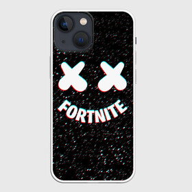 Чехол для iPhone 13 mini с принтом FORTNITE x MARSHMELLO в Новосибирске,  |  | 2019 | armor | armour | cybersport | dj | esport | fortnite | galaxy | game | llama | logo | marshmello | space | usa | америка | броня | галакт | игра | киберспорт | клубная музыка | лама | маршмелло |