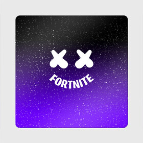 Магнит виниловый Квадрат с принтом FORTNITE x MARSHMELLO | ФОРТНАЙТ в Новосибирске, полимерный материал с магнитным слоем | размер 9*9 см, закругленные углы | 2019 | armor | armour | cybersport | esport | fortnite | game | llama | logo | броня | игра | киберспорт | лама | фиолетовый | фирменные цвета | фортнайт