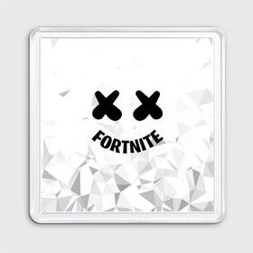 Магнит 55*55 с принтом FORTNITE x MARSHMELLO в Новосибирске, Пластик | Размер: 65*65 мм; Размер печати: 55*55 мм | 2019 | armor | armour | cybersport | esport | fortnite | game | llama | logo | броня | игра | киберспорт | лама | фиолетовый | фирменные цвета | фортнайт