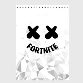 Скетчбук с принтом FORTNITE x MARSHMELLO в Новосибирске, 100% бумага
 | 48 листов, плотность листов — 100 г/м2, плотность картонной обложки — 250 г/м2. Листы скреплены сверху удобной пружинной спиралью | Тематика изображения на принте: 2019 | armor | armour | cybersport | esport | fortnite | game | llama | logo | броня | игра | киберспорт | лама | фиолетовый | фирменные цвета | фортнайт