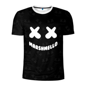 Мужская футболка 3D спортивная с принтом MARSHMELLO в Новосибирске, 100% полиэстер с улучшенными характеристиками | приталенный силуэт, круглая горловина, широкие плечи, сужается к линии бедра | dj | marshmello | usa | америка | клубная музыка | маршмелло | музыка | музыкант