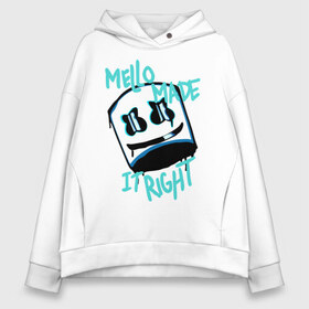 Женское худи Oversize хлопок с принтом Mello Made в Новосибирске, френч-терри — 70% хлопок, 30% полиэстер. Мягкий теплый начес внутри —100% хлопок | боковые карманы, эластичные манжеты и нижняя кромка, капюшон на магнитной кнопке | chris comstock | electronic | fortnite | joytime iii | marshmallow | marshmello | клубная | маршмелло | маршмеллоу | фортнайт | электронная музыка