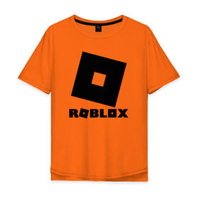 Мужская футболка хлопок Oversize с принтом ROBLOX в Новосибирске, 100% хлопок | свободный крой, круглый ворот, “спинка” длиннее передней части | game | gamer | logo | minecraft | roblox | simulator | игра | конструктор | лого | симулятор | строительство | фигура