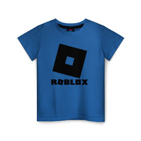 Детская футболка хлопок с принтом ROBLOX в Новосибирске, 100% хлопок | круглый вырез горловины, полуприлегающий силуэт, длина до линии бедер | Тематика изображения на принте: game | gamer | logo | minecraft | roblox | simulator | игра | конструктор | лого | симулятор | строительство | фигура