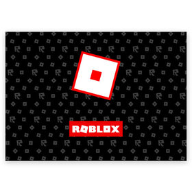 Поздравительная открытка с принтом ROBLOX в Новосибирске, 100% бумага | плотность бумаги 280 г/м2, матовая, на обратной стороне линовка и место для марки
 | game | gamer | logo | minecraft | roblox | simulator | игра | конструктор | лого | симулятор | строительство | фигура