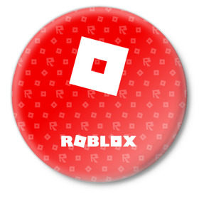 Значок с принтом ROBLOX в Новосибирске,  металл | круглая форма, металлическая застежка в виде булавки | game | gamer | logo | minecraft | roblox | simulator | игра | конструктор | лого | симулятор | строительство | фигура
