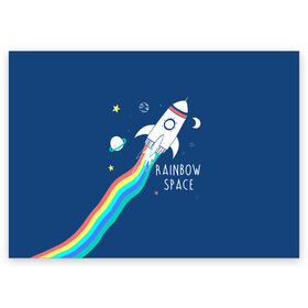 Поздравительная открытка с принтом Rainbow space в Новосибирске, 100% бумага | плотность бумаги 280 г/м2, матовая, на обратной стороне линовка и место для марки
 | children | drawing | fire | flight | infinity | moon | planets | rainbow | rocket | space | stars | train | universe | wh | белый | бесконечность | вселенная | детский | звезды | космос | луна | надпись | огонь | планеты | полет | радуга | ракета | рисуно