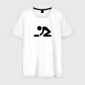 Мужская футболка хлопок с принтом Записки нищего в Новосибирске, 100% хлопок | прямой крой, круглый вырез горловины, длина до линии бедер, слегка спущенное плечо. | 