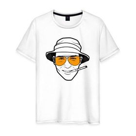 Мужская футболка хлопок с принтом Страх и ненависть в Лас-Вегасе в Новосибирске, 100% хлопок | прямой крой, круглый вырез горловины, длина до линии бедер, слегка спущенное плечо. | кино | мужчина | очки | панама | стоктон | томпсон | фильм | хантер