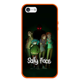 Чехол для iPhone 5/5S матовый с принтом Sally Face в Новосибирске, Силикон | Область печати: задняя сторона чехла, без боковых панелей | blue | diane | face | fisher | gizmo | henry | johnson | killer | larry | sally | генри | гизмо | джонсон | диана | ларри | лицо | салли | фейс | фишер