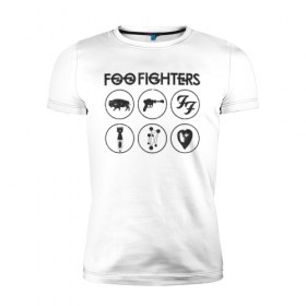Мужская футболка премиум с принтом Foo Fighters в Новосибирске, 92% хлопок, 8% лайкра | приталенный силуэт, круглый вырез ворота, длина до линии бедра, короткий рукав | foo fighters | nirvana | альтернативный рок | группы | дейв грол | музыка | постгранж | рок | хард рок