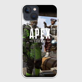 Чехол для iPhone 13 с принтом APEX LEGENDS в Новосибирске,  |  | apex | legend | legends | titanfall | апекс | бангалор | бладхаунд | верхушки | гибралтар | каустик | лайфлайн | легенда | легенды | ледженд | леджендс | мираж | рэйф | титанфол