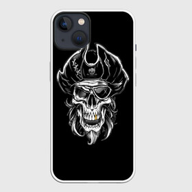 Чехол для iPhone 13 с принтом Пиратский череп в Новосибирске,  |  | dead | demon | devil | executioner | metal | pirat | punisher | rap | rock | satan | sea | skull | swag | каратель | метал | море | океан | палач | пират | рок | скелет | череп