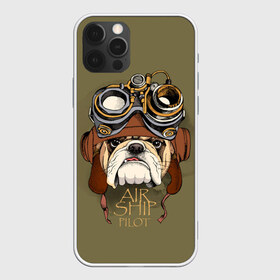 Чехол для iPhone 12 Pro Max с принтом Air ship pilot в Новосибирске, Силикон |  | aircraft | angry | animal | breed | bulldog | dog | pilot | predator | t | бульдог | взгляд | воздушное | графика | животное | злой | зуб | зубы | надпись | очки | пилот | порода | рисунок | самолет | синий | собака | судно | текст