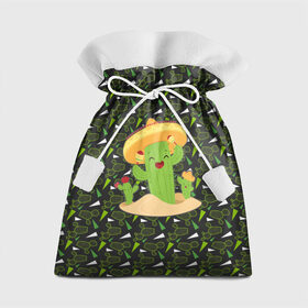 Подарочный 3D мешок с принтом Мексиканский кактус в Новосибирске, 100% полиэстер | Размер: 29*39 см | Тематика изображения на принте: веселый кактус | зеленый | иголки | кактусы | колючий | летний | лето | настроение | прикольный | радостный | счастье | цветок | цветы | эмоции