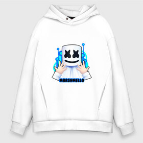 Мужское худи Oversize хлопок с принтом Marshmello в Новосибирске, френч-терри — 70% хлопок, 30% полиэстер. Мягкий теплый начес внутри —100% хлопок | боковые карманы, эластичные манжеты и нижняя кромка, капюшон на магнитной кнопке | christopher | comstock | dj | dotcom | friends | marshmallow | marshmello | usa | диджей | друзья | комсток | крис | маршмэллоу | продюсер | сша