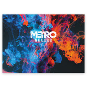 Поздравительная открытка с принтом Metro Fire в Новосибирске, 100% бумага | плотность бумаги 280 г/м2, матовая, на обратной стороне линовка и место для марки
 | Тематика изображения на принте: exodus | metro | stalker | артем | исход | метро | сталкер | эксодус