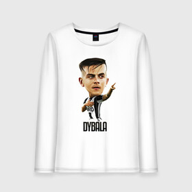 Женский лонгслив хлопок с принтом Dybala в Новосибирске, 100% хлопок |  | champion | cr7 | cristiano | game | goal | italy | juventus | madrid | real | ronaldo | spain | team | буффон | гол | дибала | золотой мяч | игрок | испания | италия | криштиану | мадрид | португалия | реал | роналду | спорт | тренер | футбол | 