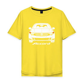 Мужская футболка хлопок Oversize с принтом Honda Accord 8 поколение в Новосибирске, 100% хлопок | свободный крой, круглый ворот, “спинка” длиннее передней части | accord 8 | honda | honda accord | honda accord 8