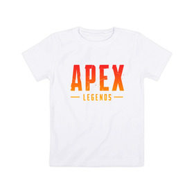 Детская футболка хлопок с принтом APEX LEGENDS в Новосибирске, 100% хлопок | круглый вырез горловины, полуприлегающий силуэт, длина до линии бедер | apex | apex legends | battle | battle royal | titanfall | апекс | апекс легендс | батл рояль | битва | война | королевская битва