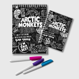 Блокнот с принтом Arctic Monkeys в Новосибирске, 100% бумага | 48 листов, плотность листов — 60 г/м2, плотность картонной обложки — 250 г/м2. Листы скреплены удобной пружинной спиралью. Цвет линий — светло-серый
 | arctic monkeys | алекс тёрнер | арктик манкиз | группы | джейми кук | инди | музыка | мэтт хелдерс | ник омэлли | постпанк | рок