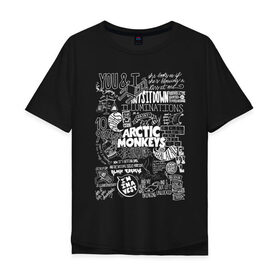 Мужская футболка хлопок Oversize с принтом Arctic Monkeys в Новосибирске, 100% хлопок | свободный крой, круглый ворот, “спинка” длиннее передней части | arctic monkeys | алекс тёрнер | арктик манкиз | группы | джейми кук | инди | музыка | мэтт хелдерс | ник омэлли | постпанк | рок