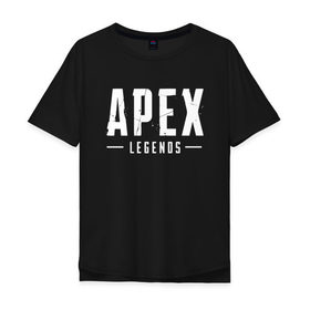 Мужская футболка хлопок Oversize с принтом APEX LEGENDS (НА СПИНЕ) в Новосибирске, 100% хлопок | свободный крой, круглый ворот, “спинка” длиннее передней части | apex | apex legends | battle | battle royal | titanfall | апекс | апекс легендс | батл рояль | битва | война | королевская битва