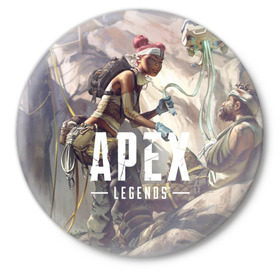 Значок с принтом APEX Legends в Новосибирске,  металл | круглая форма, металлическая застежка в виде булавки | 2 | 2019 | 3 | apex | game | legends | titanfall | игра | титанфолл