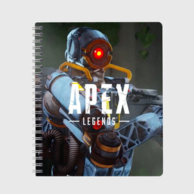 Тетрадь с принтом APEX Legends в Новосибирске, 100% бумага | 48 листов, плотность листов — 60 г/м2, плотность картонной обложки — 250 г/м2. Листы скреплены сбоку удобной пружинной спиралью. Уголки страниц и обложки скругленные. Цвет линий — светло-серый
 | 2 | 2019 | 3 | apex | game | legends | titanfall | игра | титанфолл