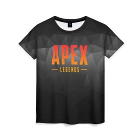 Женская футболка 3D с принтом APEX LEGEND в Новосибирске, 100% полиэфир ( синтетическое хлопкоподобное полотно) | прямой крой, круглый вырез горловины, длина до линии бедер | abstraction | apex | apex legends | battle | battle royal | titanfall | абстракция | апекс | апекс легендс | батл рояль | битва | война | королевская битва