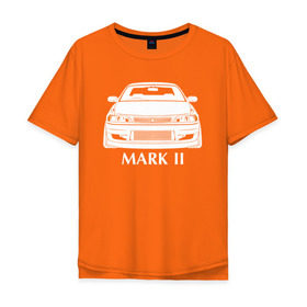 Мужская футболка хлопок Oversize с принтом Toyota Mark 2 JXZ90 в Новосибирске, 100% хлопок | свободный крой, круглый ворот, “спинка” длиннее передней части | jzx90 | mark 2 jzx90 | toyota | toyota mark 2 | toyota mark 2 jzx90