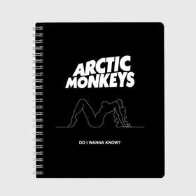 Тетрадь с принтом Arctic Monkeys в Новосибирске, 100% бумага | 48 листов, плотность листов — 60 г/м2, плотность картонной обложки — 250 г/м2. Листы скреплены сбоку удобной пружинной спиралью. Уголки страниц и обложки скругленные. Цвет линий — светло-серый
 | arctic monkeys | алекс тёрнер | арктик манкиз | группы | джейми кук | инди | музыка | мэтт хелдерс | ник омэлли | постпанк | рок