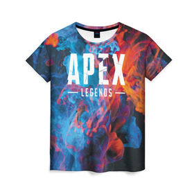 Женская футболка 3D с принтом Apex Legends в Новосибирске, 100% полиэфир ( синтетическое хлопкоподобное полотно) | прямой крой, круглый вырез горловины, длина до линии бедер | apex | battle royale | legends | titanfall | апекс | легенды