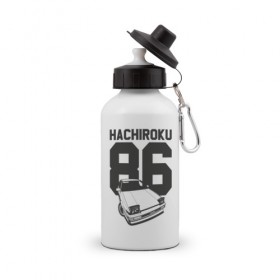 Бутылка спортивная с принтом Toyota AE86 Hachiroku в Новосибирске, металл | емкость — 500 мл, в комплекте две пластиковые крышки и карабин для крепления | Тематика изображения на принте: ae86 hachiroku | hachiroku | toyota | toyota ae86 | toyota ae86 hachiroku | хачироку