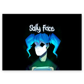 Поздравительная открытка с принтом Sally Face (11) в Новосибирске, 100% бумага | плотность бумаги 280 г/м2, матовая, на обратной стороне линовка и место для марки
 | Тематика изображения на принте: face | fisher | larry johnson | mask | sally | sally face | sally fisher | демоны | духи | маска | призраки | салли | салли фейс | салли фишер | фейс