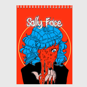 Скетчбук с принтом Sally Face (13) в Новосибирске, 100% бумага
 | 48 листов, плотность листов — 100 г/м2, плотность картонной обложки — 250 г/м2. Листы скреплены сверху удобной пружинной спиралью | face | fisher | larry johnson | mask | sally | sally face | sally fisher | демоны | духи | маска | призраки | салли | салли фейс | салли фишер | фейс