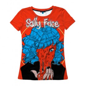 Женская футболка 3D с принтом Sally Face (13) в Новосибирске, 100% полиэфир ( синтетическое хлопкоподобное полотно) | прямой крой, круглый вырез горловины, длина до линии бедер | face | fisher | larry johnson | mask | sally | sally face | sally fisher | демоны | духи | маска | призраки | салли | салли фейс | салли фишер | фейс