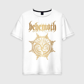 Женская футболка хлопок Oversize с принтом Behemoth в Новосибирске, 100% хлопок | свободный крой, круглый ворот, спущенный рукав, длина до линии бедер
 | behemoth | black metal | death metal | inferno | nergal | orion | seth | блэк метал | группы | дэт метал | метал | музыка | рок