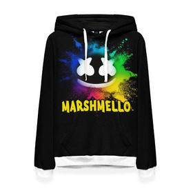 Женская толстовка 3D с принтом Marshmello в Новосибирске, 100% полиэстер  | двухслойный капюшон со шнурком для регулировки, мягкие манжеты на рукавах и по низу толстовки, спереди карман-кенгуру с мягким внутренним слоем. | alone | beautiful now | disc | dj | jockey | marshmallow | американский | диджей | дискотека | маршмэллоу | продюсер