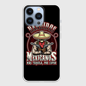 Чехол для iPhone 13 Pro с принтом Bandidos в Новосибирске,  |  | cartridges | drawing | graphic | hat | mexican | mexico | ornament | patterns | revolvers | rope | tape | tequila | thug | weapon | бандит | верёвка | графика | лента | мексика | мексиканский | орнамент | оружие | патроны | револьверы | рисунок | текила |