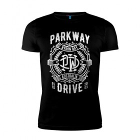 Мужская футболка премиум с принтом Parkway Drive в Новосибирске, 92% хлопок, 8% лайкра | приталенный силуэт, круглый вырез ворота, длина до линии бедра, короткий рукав | Тематика изображения на принте: 