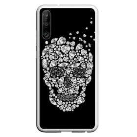 Чехол для Honor P30 с принтом Diamond skull в Новосибирске, Силикон | Область печати: задняя сторона чехла, без боковых панелей | Тематика изображения на принте: background | black | death | diamond skull | drawing | graphics | hal | hearts | precious stones | symbol | wealth | богатство | бриллиантовый | графика | день мертвых | драгоценные | камни | мексика | праздник | рисунок | сердца | символ | фон |