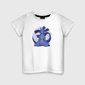 Детская футболка хлопок с принтом Чакра в Новосибирске, 100% хлопок | круглый вырез горловины, полуприлегающий силуэт, длина до линии бедер | Тематика изображения на принте: индия | индуизм | йога | прана | тантра | чакра | чакры