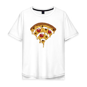 Мужская футболка хлопок Oversize с принтом Пицца Wi-Fi в Новосибирске, 100% хлопок | свободный крой, круглый ворот, “спинка” длиннее передней части | pizza | wi fi | wifi | абстракция | вай фай | интернет | пицца