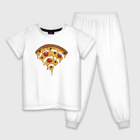 Детская пижама хлопок с принтом Пицца Wi-Fi в Новосибирске, 100% хлопок |  брюки и футболка прямого кроя, без карманов, на брюках мягкая резинка на поясе и по низу штанин
 | pizza | wi fi | wifi | абстракция | вай фай | интернет | пицца