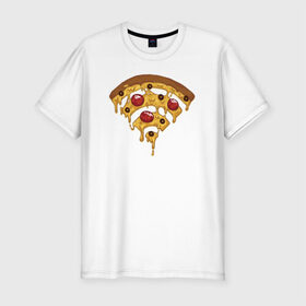 Мужская футболка премиум с принтом Пицца Wi-Fi в Новосибирске, 92% хлопок, 8% лайкра | приталенный силуэт, круглый вырез ворота, длина до линии бедра, короткий рукав | pizza | wi fi | wifi | абстракция | вай фай | интернет | пицца